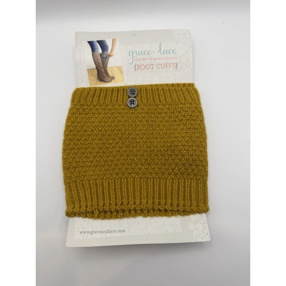 Grace & Lace Pebble‎ Knit Original Boot Cuff-Mustard-New